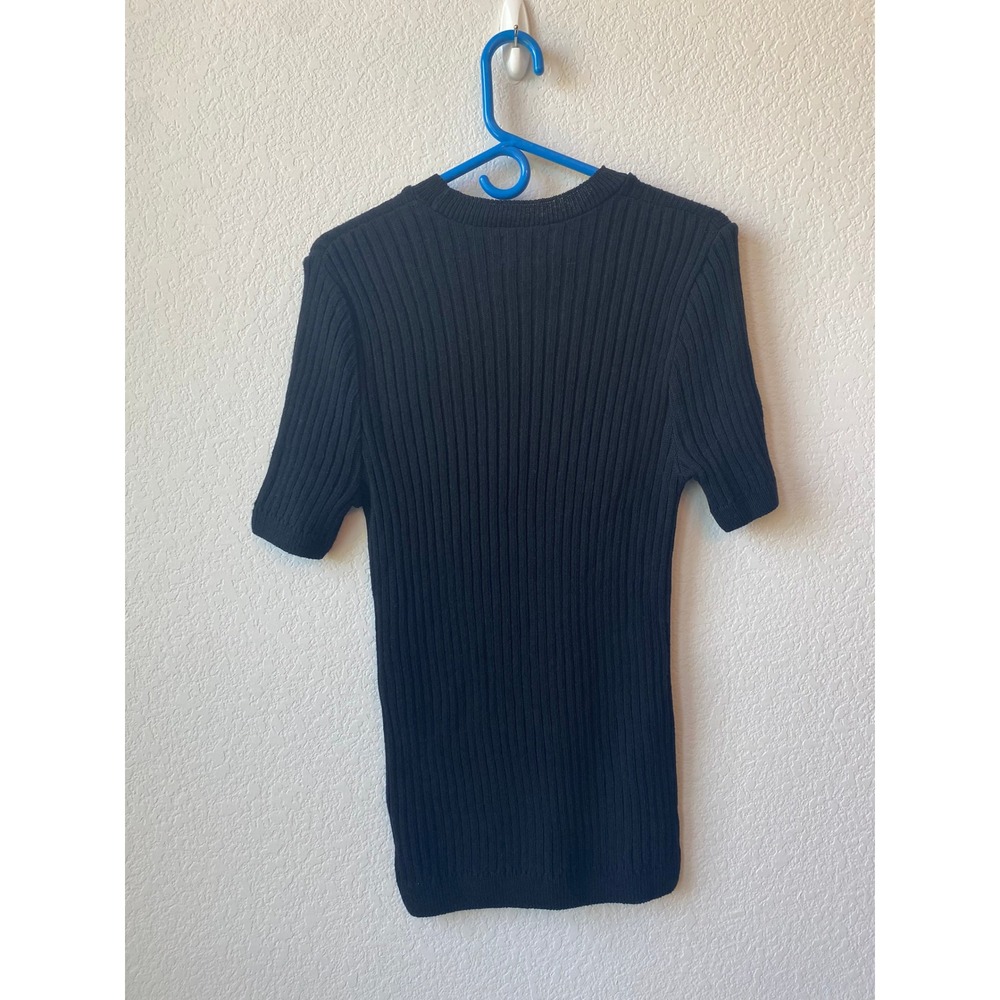 ASOS DESIGN Womens Ribbed Mock‎ Neck Minimalist Longline Top Size M Black